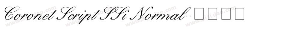 Coronet Script SSi Normal字体转换
